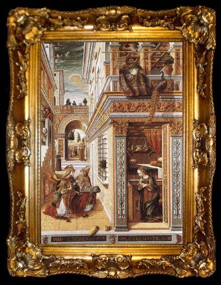 framed  Carlo Crivelli Annunciation with St Emidius, ta009-2